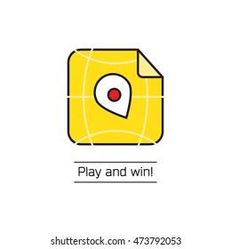 Vector for web and game assets, adventure, explore, infographic element, local. Vector icon for play in pokemon game.