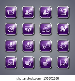 Vector web glass icons, buttons