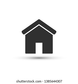 Vector web home icon. House, building symbol. For design, web, advertising banner, mobile