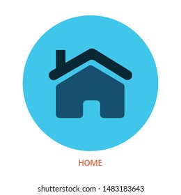 Vector web home icon. House, building symbol. For design, web, advertising banner