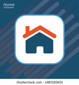 Vector web home icon. House, building symbol. For design, web, advertising banner