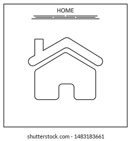 Vector web home icon. House, building symbol. For design, web, advertising banner