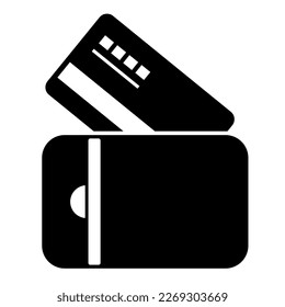 Icono vector web de la tarjeta y billetera de dinero. Diseño plano. Aislado sobre un fondo blanco.
