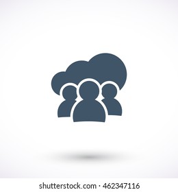 Vector web icon. Cloud pictogram. Graphic symbol for web design, logo. Isolated sign on a white background.