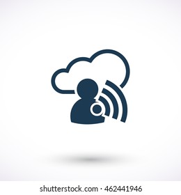 Vector web icon. Cloud pictogram. Graphic symbol for web design, logo. Isolated sign on a white background.