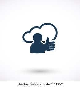 Vector web icon. Cloud pictogram. Graphic symbol for web design, logo. Isolated sign on a white background.