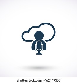 Vector web icon. Cloud pictogram. Graphic symbol for web design, logo. Isolated sign on a white background.