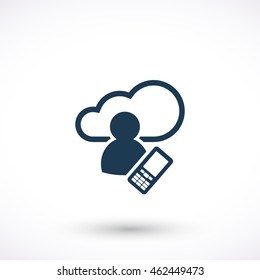 Vector web icon. Cloud pictogram. Graphic symbol for web design, logo. Isolated sign on a white background.