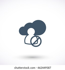 Vector web icon. Cloud pictogram. Graphic symbol for web design, logo. Isolated sign on a white background.