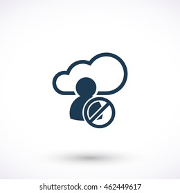 Vector web icon. Cloud pictogram. Graphic symbol for web design, logo. Isolated sign on a white background.