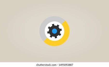 Vector Web icon. Cogwheel illustration. Technical support. Mechanism illustration.