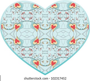 Vector web icon of heart in fairy tale pattern