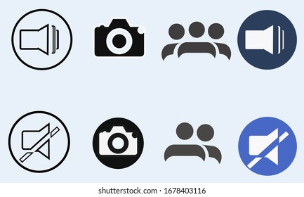 Vector web icon for media and people contour markers