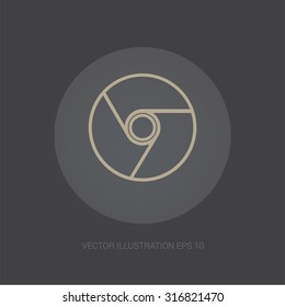 Vector web icon on a dark gray background "browser"