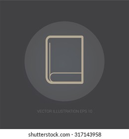 Vector web icon on a dark gray background "book"