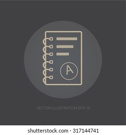 Vector web icon on a dark gray background "test"