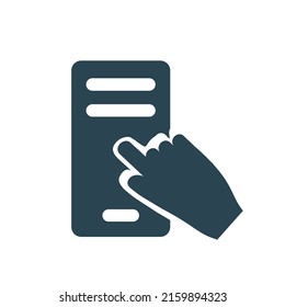 Vector web icon for online ordering and delivery of food and goods. Flat design.