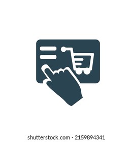 Vector web icon for online ordering and delivery of food and goods. Flat design.