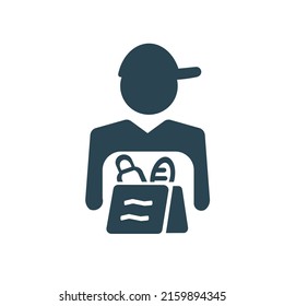 Vector web icon for online ordering and delivery of food and goods. Flat design.