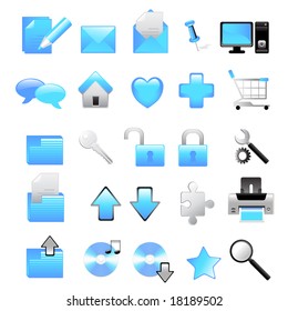  Vektorgrafiken für Web-Symbole - blaue Sammlung
