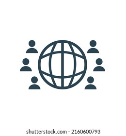 Vector web icons, business, teamwork, training and presentation. Flat design.