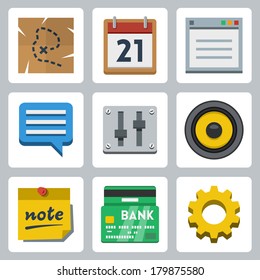 Vector web icons, flat style