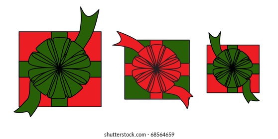 Vector web icons gift contour isolated on white