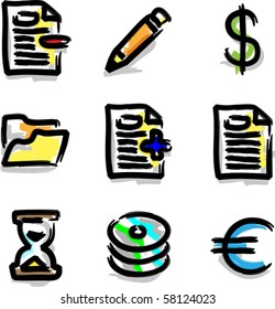 Vector web icons marker colour contour various