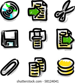 Vector web icons marker colour contour files