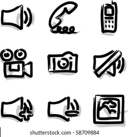 Vector web icons marker contour media