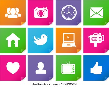 vector web icons in metro concept - Separate layers for easy editing
