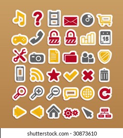 Vector web icons on stickers