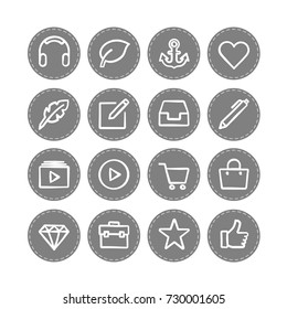 Vector web icons set 1 / business, social media, banking and money, data management, media