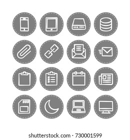 Vector web icons set 4 / business, social media, banking and money, data management, media