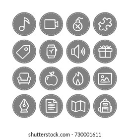 Vector web icons set 6 / business, social media, banking and money, data management, media