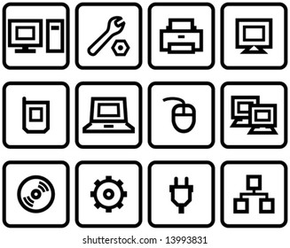 Vector web icons set â?? Hardware  You'll find more icons like this in my portfolio