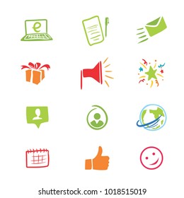 Vector Web Icons
Simple flat sketch style social media and contacts symbols for business design