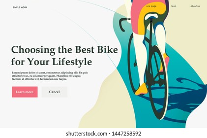Vector  web  illustration. Choosing the best bike for your lifestyle. Cycling. Bycycle.