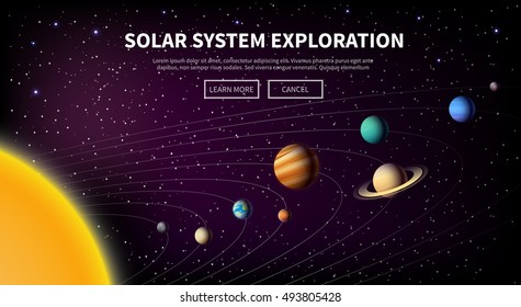 Vector web illustration. Solar system.