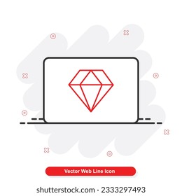 vector web line icon set