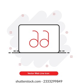 vector web line icon set