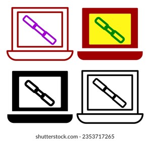 VECTOR WEB LINKS ICON IN STROKE AND FILL AND COLOR VERSION