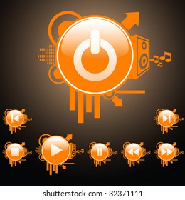 Vector web and media buttons set