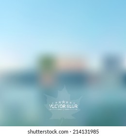 Vector web and mobile interface background. Corporate website design. Minimalistic media backdrop.  Editable. Unfocused Seaside. Blurred urban coast wallpaper.