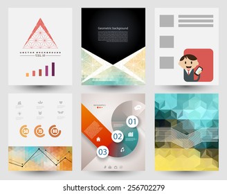 Vector web and mobile interface template. Corporate website design. 