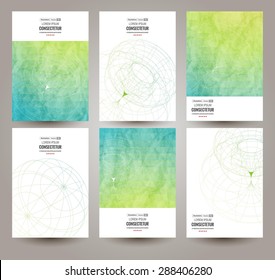 Vector web and mobile interface template. Corporate website design. Abstract vector brochure, Web sites, page, leaflet, with colorful geometric triangular backgrounds, logo and text separately.