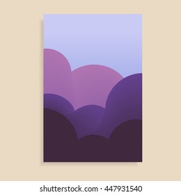 Vector web and mobile interface template. Abstract Geometric Background with clouds. Vector Illustration