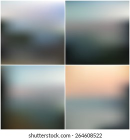 Vector web and mobile interface templates. Editable blurred backgrounds set.