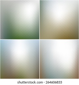 Vector web and mobile interface templates.Blurred hexagonal backgrounds set.