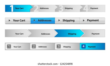 Vector web navigation with numbers - template for four steps